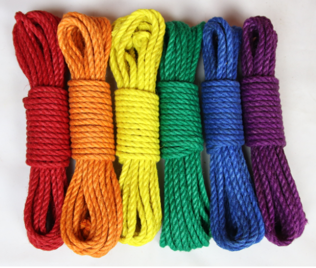 Rainbow jute rope sets