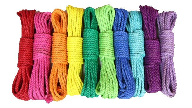 colored jute rope